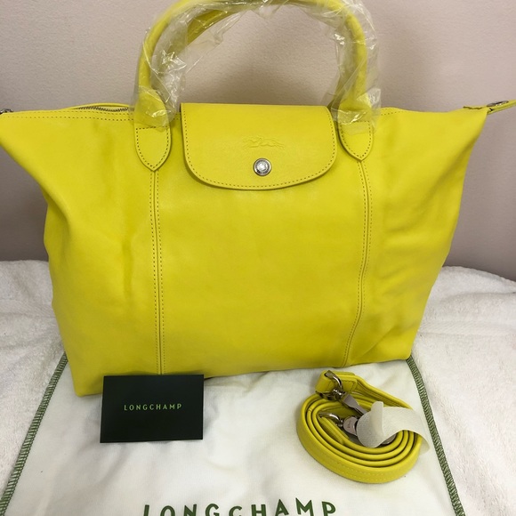 LONGCHAMP Le Pliage 'Cuir' Medium Leather bag LONGCHAMP Le Pliage 'Cuir' Medium Leather bag